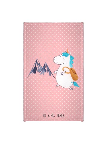 Mr. & Mrs. Panda Handtuch Einhorn Bergsteiger ohne Spruch in Rot Pastell