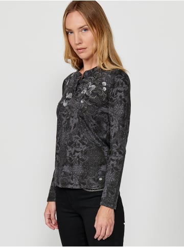 KOROSHI Langarm-T-Shirt in SCHWARZ