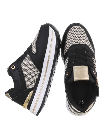 Ital-Design Freizeitschuh in Schwarz und Gold