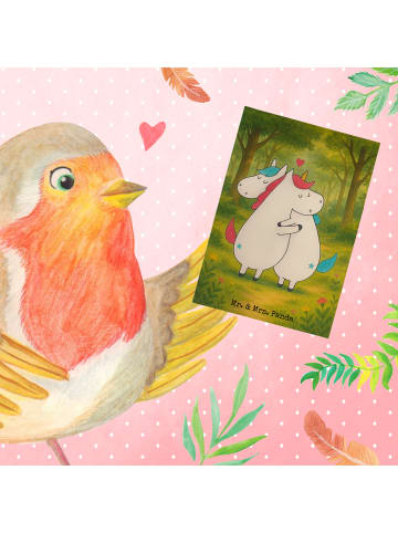 Mr. & Mrs. Panda Glückwunschkarte Einhorn Mitteilung Design ohne... in Weiß