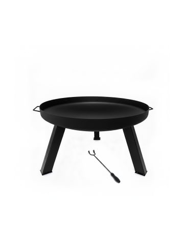 relaxdays Feuerschale in Schwarz - (B)64 x (H)36 x (T)64 cm
