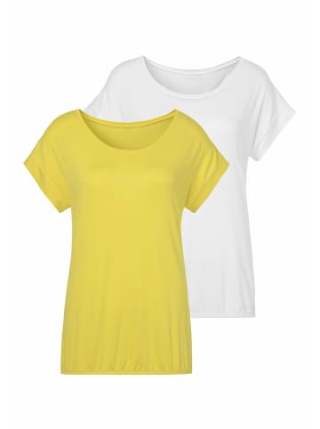 Vivance by Lascana Kurzarmshirt in gelb, creme