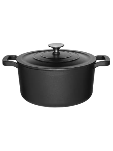 Maku Gusseisenkessel mit Deckel in Schwarz, Ø 24 cm