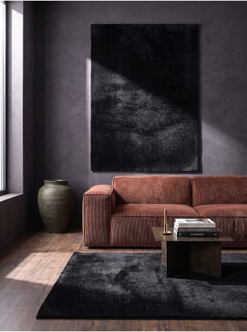 KADIMA DESIGN Teppich Hochflor Uni rutschhemmend weich wohnlich Wohnzimmer in Schwarz