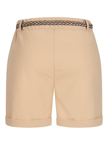 Cloud5ive Cloud5ive Scuba Crepe Shorts mit Umschlag 2-Pockets inkl. Flechtgürtel in beige