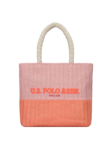 U.S. Polo Assn. Straw 04 Schultertasche 38 cm in papaya-rose