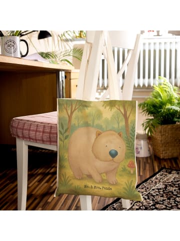 Mr. & Mrs. Panda shopping bag Wombat Design ohne Spruch in Weiß