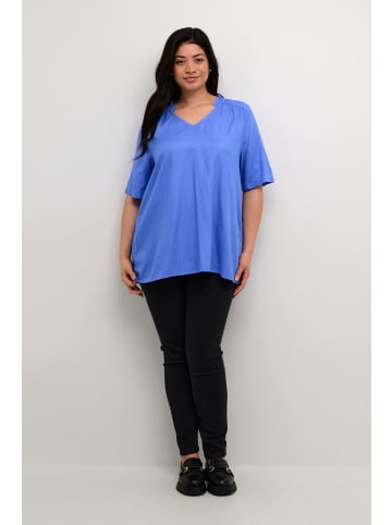 KAFFE curve Kurzarm-Bluse KCtine A-shape in Ultramarine