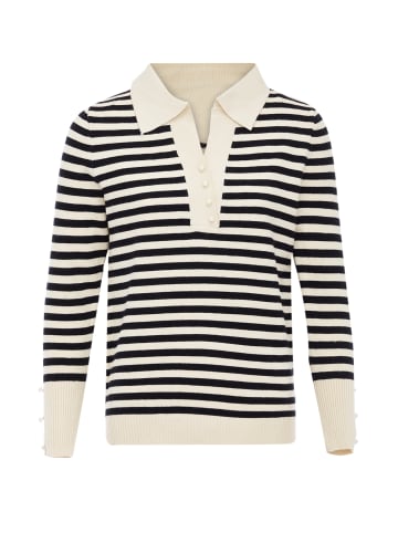 Swirly Damen Strickpullover in Schwarz Beige