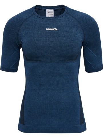 Hummel Hummel T-Shirt S/S Hmlte Multisport Herren Atmungsaktiv Schnelltrocknend Nahtlosen in INSIGNIA BLUE/BLACK MELANGE