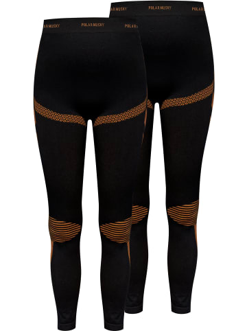 normani 2 x Lange Unterhosen Ski- und Thermounterwäsche in Schwarz/Orange