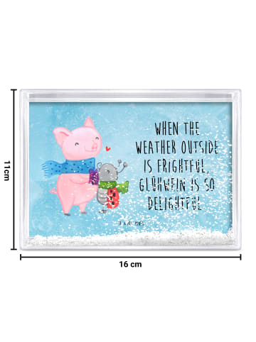 Mr. & Mrs. Panda 3D-Bilderrahmen Glühschwein Smörle mit Spruch in Eisblau
