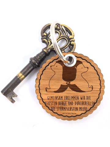 Mr. & Mrs. Panda Taschenanhänger Igel händchenhaltend mit Spruch in Braun