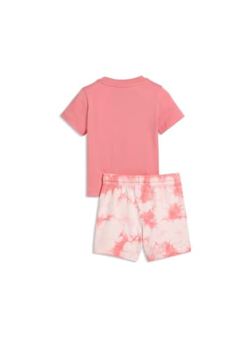 Puma Kinder Trainingsanzug "Minicats Ess Tie-Dye Tee And Shorts Set Inf" in Pink