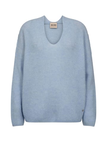 Mos Mosh V-Ausschnitt Strickpullover in Cashmere Blue