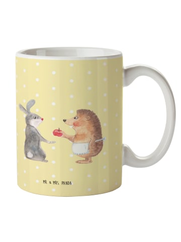 Mr. & Mrs. Panda Becher Hase Igel ohne Spruch in Gelb Pastell