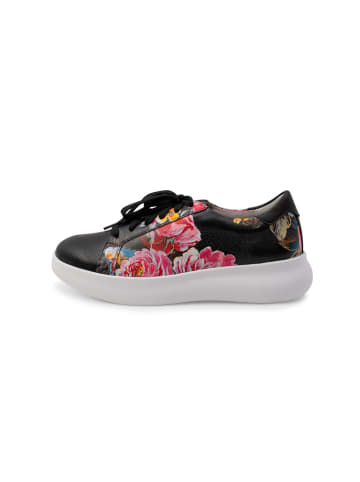 VITAFORM Hirschleder Sneaker in schwarz/floral