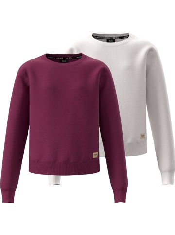 H.I.S. Sweatshirt in bordeaux+wollweiß