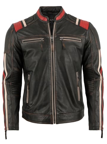 JILANI Bikerlederjacke Racing Lammnappa in Schwarz