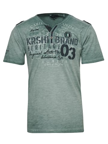 KOROSHI Kurzarm T-Shirt in khaki