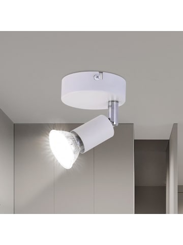 ZMH Deckenleuchte in Weiß 1-flammige GU10 Modern schwenkbar Deckenspot