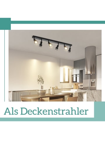 ZMH Deckenleuchte in schwarz 6-flammige GU10 moderne schwenkbar Deckenspots