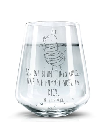 Mr. & Mrs. Panda Trinkglas Hummel flauschig mit Spruch in Transparent