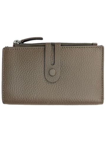 Florence Geldbörse Leder taupe grau Damen ca. 16cm ca. 9cm