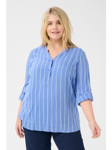 KAFFE curve Langarm-Bluse KCsida in Blue / Light Blue Stripe