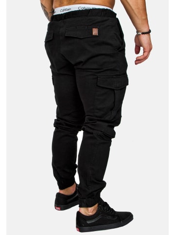 Humy Cargo Jogger Pants Stretch Denim Chino Hose A&S in Schwarz