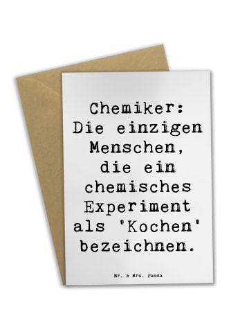 Mr. & Mrs. Panda Grußkarte Spruch Chemiker Koch mit Spruch in Weiß