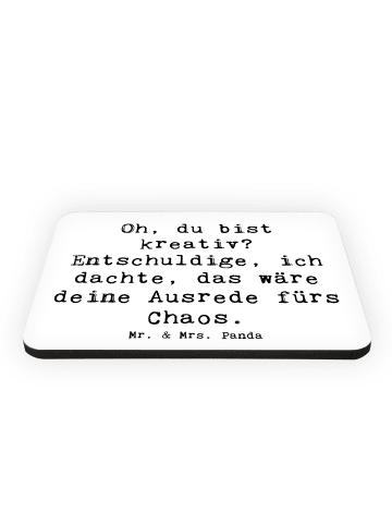 Mr. & Mrs. Panda Magnet Spruch Kreatives Chaos mit Spruch in Weiß