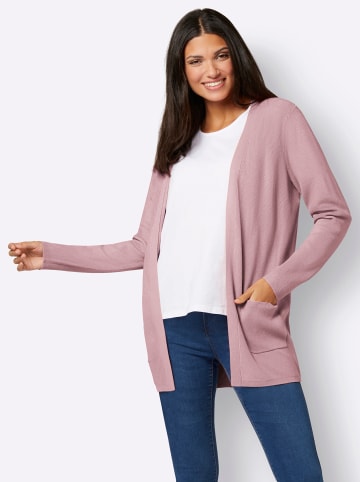 Sieh an! Long-Strickjacke in hortensie