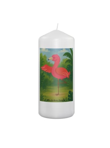 Mr. & Mrs. Panda Kerze Flamingo Yoga Design ohne Spruch in Weiß
