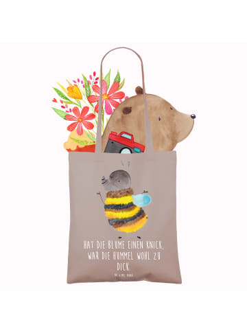 Mr. & Mrs. Panda Einkaufstasche Hummel flauschig mit Spruch in Braun Pastell