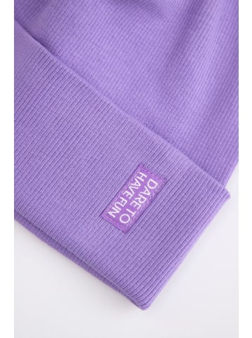 MOKIDA Baumwollset Mütze + Schal in violett