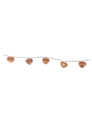 STAR Trading LED Lichterkette 10 leuchtende Herzen L: 90cm in kupfer