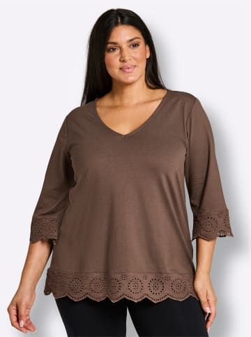 sheego 3/4-Arm-Shirt in schoko