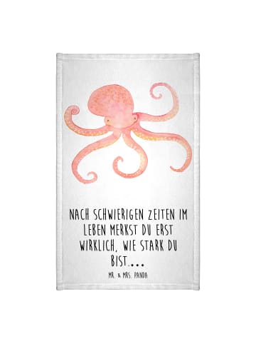 Mr. & Mrs. Panda Handtuch Tintenfisch mit Spruch in Weiß