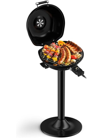 COSTWAY Elektrogrill 1600W freistehend BBQ in Schwarz
