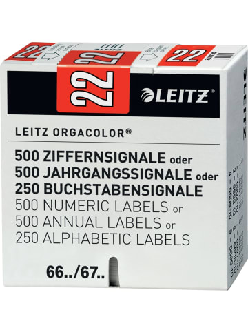 Leitz Orgacolor Jahrgangssignal 2022 Packung mit 500 Stück rot