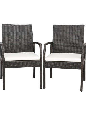 COSTWAY 2er Polyrattan Stühle Set in Braun