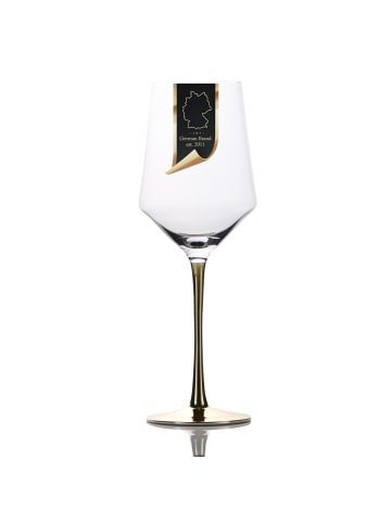 Intirilife Wein Glas 380 ml Rotwein Weißwein Gläser in Transparent - Gold