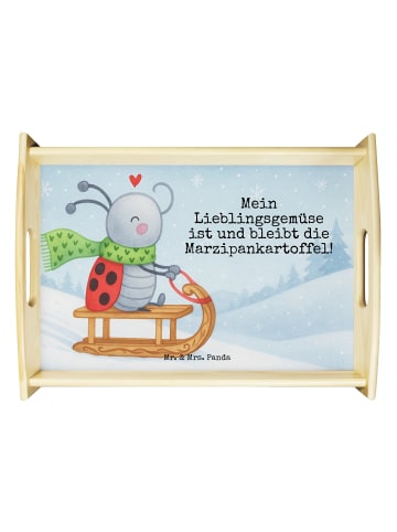 Mr. & Mrs. Panda betttablett Smörle Rodeln Design mit Spruch in Weiß