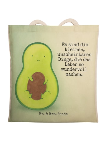 Mr. & Mrs. Panda Tote Bag Avocado Kern Design mit Spruch in Weiß