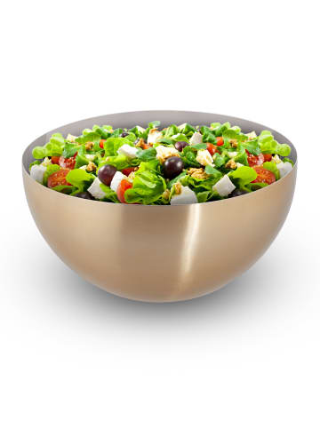 relaxdays 3 x Servierschüssel in Gold/ Silber - (H)12,5 x Ø 25 cm
