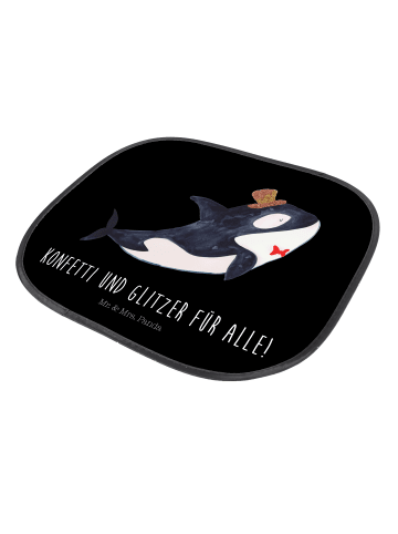 Mr. & Mrs. Panda Sonnenblende Auto Orca Zylinder mit Spruch in Schwarz