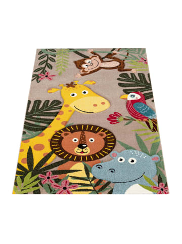 KADIMA DESIGN Kinderteppich Dschungel Kindermotiv Kinderzimmer in Beige