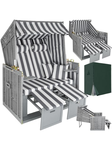tectake Garten-Strandsitz 115x158x78 cm, gepolstert, Liegeposition verstellbar