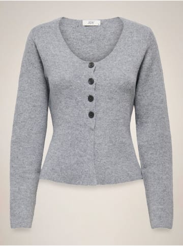 JDY Strickjacke in Medium Grey Melange